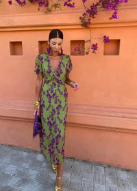 Mara - Hübsches Chic Maxikleid – Grün