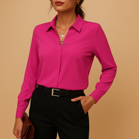 Damen-Bluse mit schlichtem Design | Alltagstauglich – Rosa-Rot