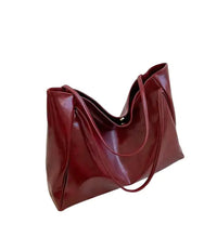 Elegante Damen-Schultertasche, mittelgroß, aus hochwertigem Synthetikgewebe – Rot