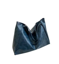 Elegante Damen-Schultertasche, mittelgroß, aus hochwertigem Synthetikgewebe – Blau