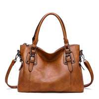 Elegante Damen-Schultertasche aus strapazierfähigem Echtleder – Braun