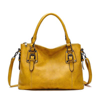 Elegante Damen-Schultertasche aus strapazierfähigem Echtleder – Gelb
