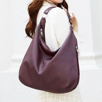 Elegante Damen-Schultertasche aus vielseitigem Synthetikmischgewebe – Wein