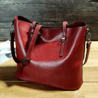 Elegante Damen-Umhängetasche aus funktionalem Leder – Rot