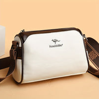 Elegante Damen-Umhängetasche aus funktionalem veganem Leder – Beige
