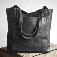 Elegante Damenhandtasche aus funktionalem, weichem Leder – Schwarz