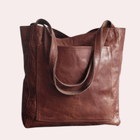 Elegante Damenhandtasche aus veganem Leder – Dunkelbraun