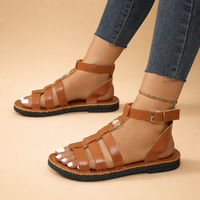 Elegante Gladiatorensandalen Damen – Modische Sommerschuhe mit Riemen für den perfekten Sommerlook – Braun