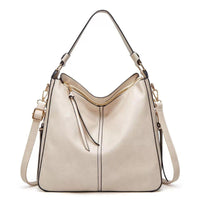 Elegante Ledertasche für Damen – klassische Lederhandtasche mit Abnehmbarem Schulterriemen – Hellgelb