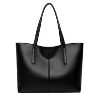 Elegante, geräumige Damen-Tragetasche aus umweltfreundlichem Material – Schwarz