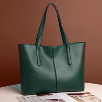 Elegante, geräumige Damen-Tragetasche aus umweltfreundlichem Material – Grün