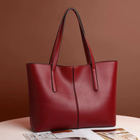 Elegante, geräumige Damen-Tragetasche aus umweltfreundlichem Material – Rot