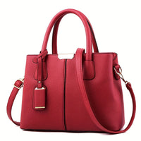 Elegante, geräumige Damenhandtasche aus vielseitigem PU-Leder – Bordeaux