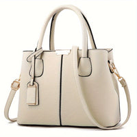 Elegante, geräumige Damenhandtasche aus vielseitigem PU-Leder – Beige