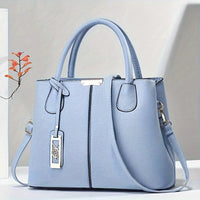 Elegante, geräumige Damenhandtasche aus vielseitigem PU-Leder – Mehr Blau
