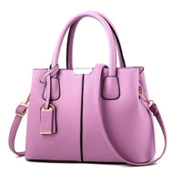 Elegante, geräumige Damenhandtasche aus vielseitigem PU-Leder – Lila