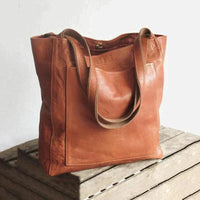 Elegante, strapazierfähige Damentasche aus umweltfreundlichem PU-Leder – Braun