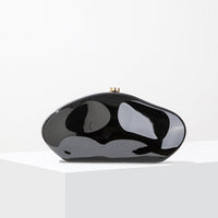 Elegante, strukturierte Damen-Clutch in Goldoptik – Luxus – Schwarz