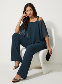 Elegantes Chiffon-Damen-Set - Elena – Blau