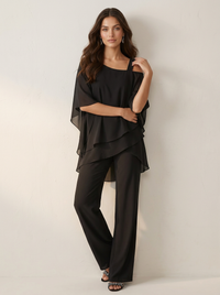 Elegantes Chiffon-Damen-Set - Elena – Schwarz