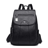 Eleganter Damen-Rucksack aus strapazierfähigem Premium-Material – Schwarz