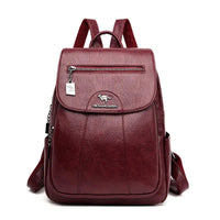 Eleganter Damen-Rucksack aus strapazierfähigem Premium-Material – Rot