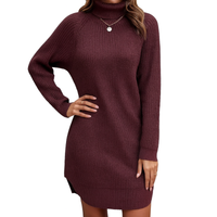 Elegantes Strickkleid Damen Lang – Warm und Vielseitig für Winter und Besondere Anlässe – Lila