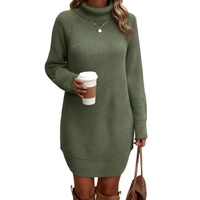 Elegantes Strickkleid Damen Lang – Warm und Vielseitig für Winter und Besondere Anlässe – Grün