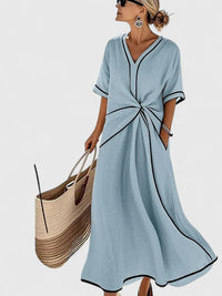 Elegantes Kleid Damen für den Sommer - Bequem und Vielseitig, Ideal für Jede Gelegenheit – Blau