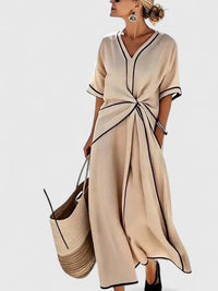 Elegantes Kleid Damen für den Sommer - Bequem und Vielseitig, Ideal für Jede Gelegenheit – Beige