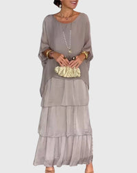 Elegantes Maxikleid für Frauen | Fließendes Sommerkleid für besondere Anlässe – Grau