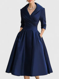 Elegantes Midikleid für Frauen – Vielseitiges Sommerkleid für jeden Anlass – Marine