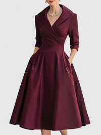 Elegantes Midikleid für Frauen – Vielseitiges Sommerkleid für jeden Anlass – Burgunder