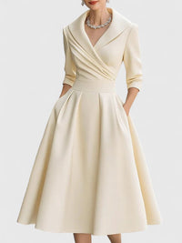 Elegantes Midikleid für Frauen – Vielseitiges Sommerkleid für jeden Anlass – Beige