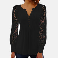 Tunika für Damen - Elegantes Spitzenbluse für Sommer – Schwarz
