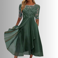 Elegantes Spitzenkleid Damen – Festliche Kleider für Hochzeitsgast und Besondere Anlässe – Grün