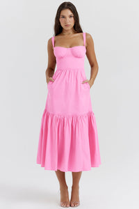 Elia | Midi Kleid – Rosa