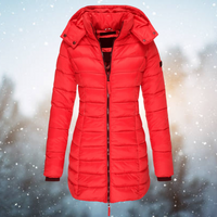 Extra warme & gesteppte Damen-Winterjacke – Rot