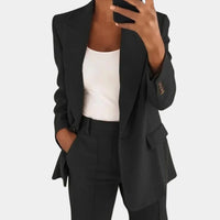Heidi-Mode | Zweiteiliges Blazer und Hosen Satz für Damen – Schwarz