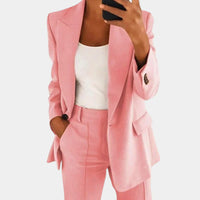 Heidi-Mode | Zweiteiliges Blazer und Hosen Satz für Damen – Rosa