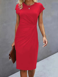 Lea | Klassisches Rundhals-Kleid für Damen – Rot