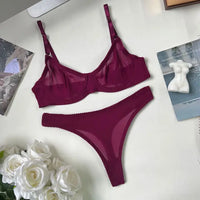 Brooke | 2-teiliges Nahtloses Push-up-BH-Set – Burgunderrot