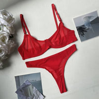 Brooke | 2-teiliges Nahtloses Push-up-BH-Set – Rot