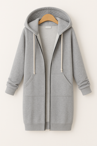 Ember Knielanger Hoodie – Grau