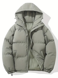 Aevia | Gefütterte Winterjacke mit Kapuze – Hellgrau