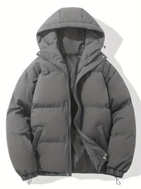 Aevia | Gefütterte Winterjacke mit Kapuze – Dunkelgrau
