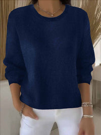Blythe | Lässiger Strickpullover – Dunkelblau