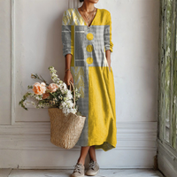 Emma | Lässiges Leinenkleid – Mehrfarbig
