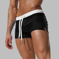 Herren Badehose - Sommerliche Speedo Badehose mit Kordelzug – Schwarz