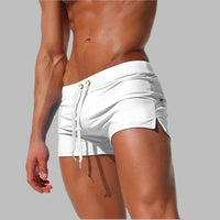 Herren Badehose - Sommerliche Speedo Badehose mit Kordelzug – Weiß